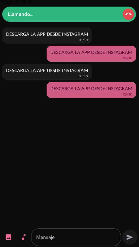 Pantalla de mensajes y llamadas en Fluidify