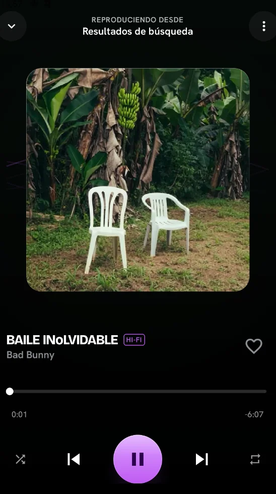 Pantalla de reproductor en Fluidify